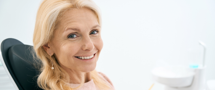 woman smiling after having dental treatment 