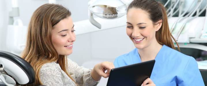 woman going through the process of a root canal treatment